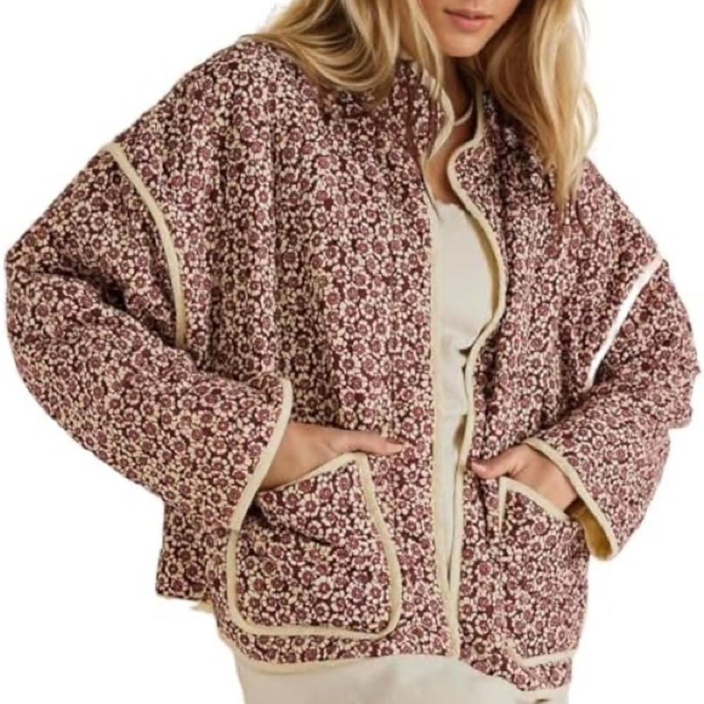 Floral Patterned Puffer Jacket